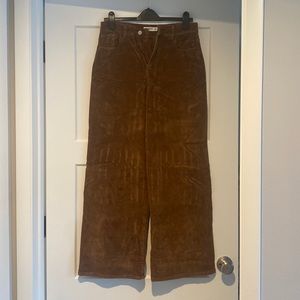 Pull&Bear Brown Wide Leg Corduroy Pants